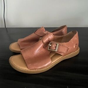Baltic Born Leather Open-Toe Sandal in Tan Brown